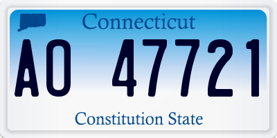 CT license plate AO47721