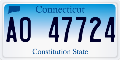 CT license plate AO47724