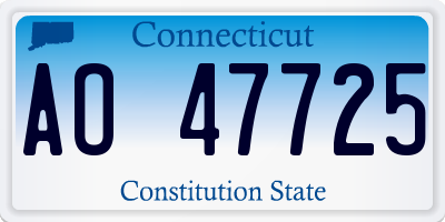 CT license plate AO47725
