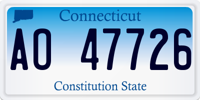 CT license plate AO47726