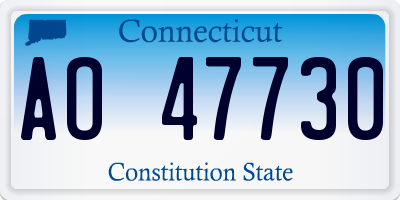 CT license plate AO47730