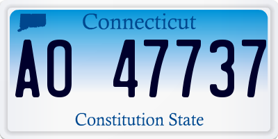 CT license plate AO47737