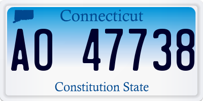 CT license plate AO47738