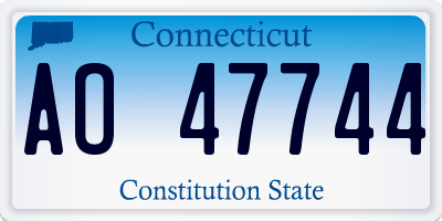 CT license plate AO47744