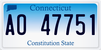 CT license plate AO47751