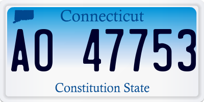 CT license plate AO47753