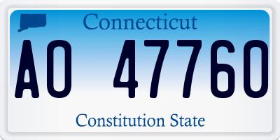 CT license plate AO47760