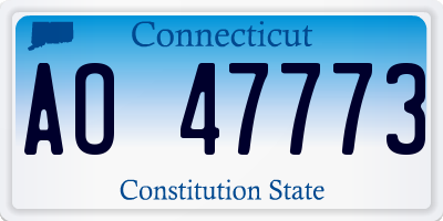 CT license plate AO47773
