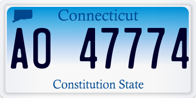 CT license plate AO47774