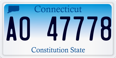 CT license plate AO47778