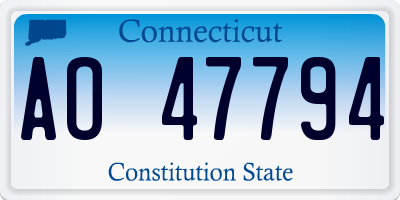 CT license plate AO47794