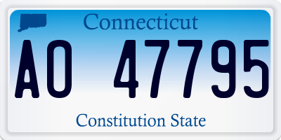 CT license plate AO47795