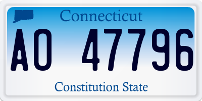 CT license plate AO47796