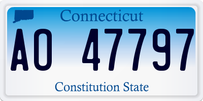 CT license plate AO47797