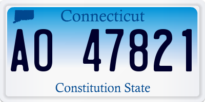 CT license plate AO47821