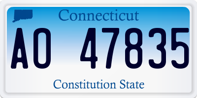 CT license plate AO47835