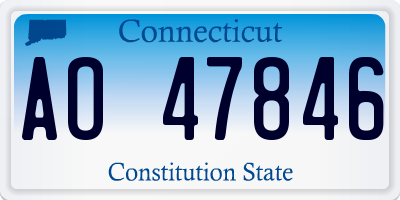CT license plate AO47846