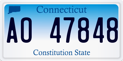 CT license plate AO47848