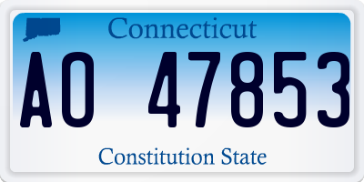CT license plate AO47853