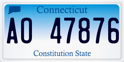 CT license plate AO47876
