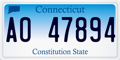 CT license plate AO47894