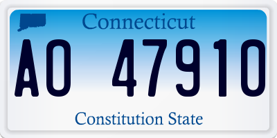CT license plate AO47910