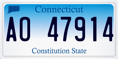 CT license plate AO47914