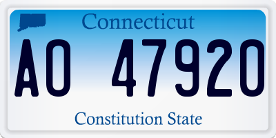 CT license plate AO47920