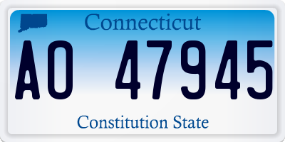 CT license plate AO47945