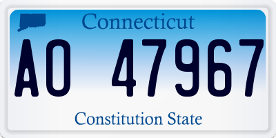 CT license plate AO47967