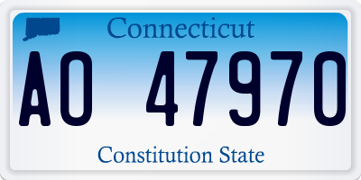 CT license plate AO47970