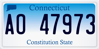 CT license plate AO47973
