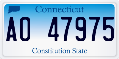 CT license plate AO47975