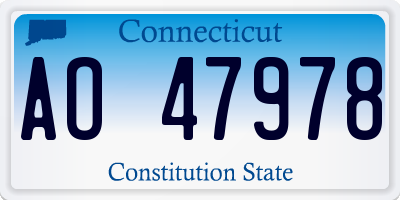 CT license plate AO47978