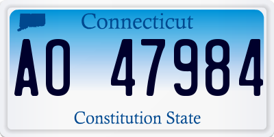 CT license plate AO47984
