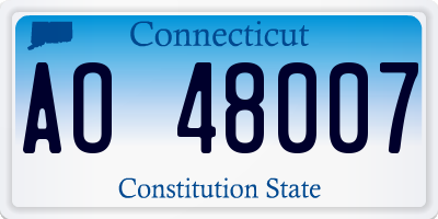 CT license plate AO48007