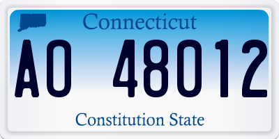 CT license plate AO48012