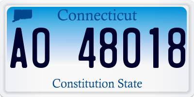 CT license plate AO48018