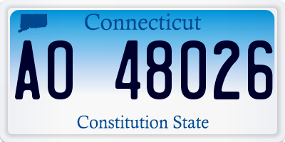 CT license plate AO48026