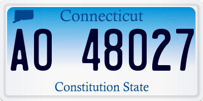 CT license plate AO48027
