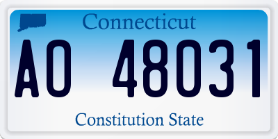 CT license plate AO48031