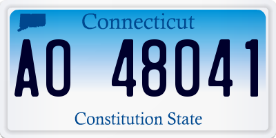 CT license plate AO48041