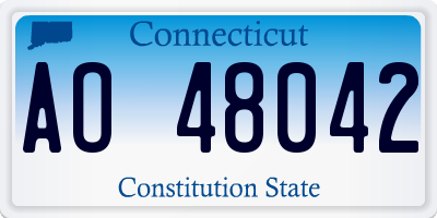CT license plate AO48042