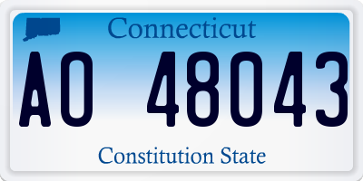 CT license plate AO48043