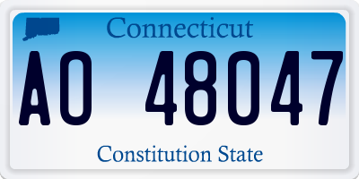 CT license plate AO48047