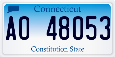 CT license plate AO48053