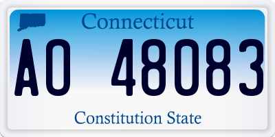 CT license plate AO48083