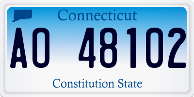 CT license plate AO48102