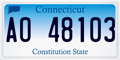 CT license plate AO48103