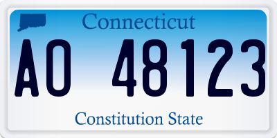 CT license plate AO48123